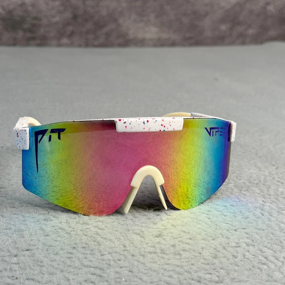 Pit Viper The Miami Nights Original 2.0 Sunglasses White Splatter Rainbow Lens